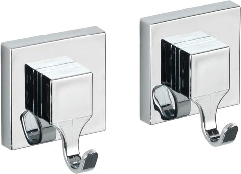 Wenko "Quadro Wall Hooks with Vacuum-Loc, Silver, 2-Piece...