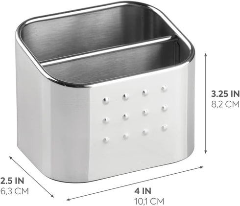 iDesign Forma Polished Stainless Steel Sink Organizer Set with Sponge and Scrubby - 3.1" x 4" x 3.1"...