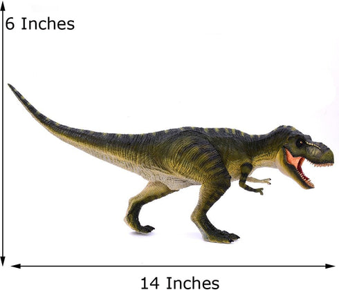 Gemini&Genius T-Rex Dinosaur Toy, Tyrannosaurus Rex Dinosaur Figurine Toy, 14“ Length-Hand Painted, Realistic Dinosaur Action Figure Display, Grea...