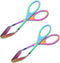 Food Tongs, Baikai Stainless Steel Kitchen Scissor Cooking Barbecue BBQ Grilling and Serving Clips (Rainbow)...