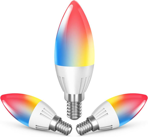 DOGAIN Alexa Light Bulb, E12 LED Candelabra Bulbs Cololr Changing Bluetooth Mesh Light Bulbs 360LM Smart Light Bulbs That Work with Alexa Only Dim...