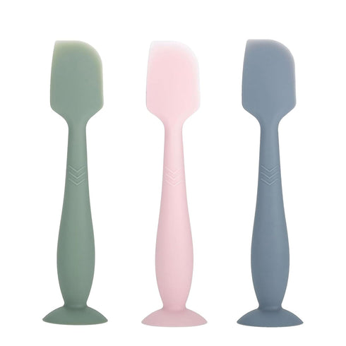 3 Pack Baby Diaper Cream Spatula Applicator, Soft Silicone Butt paste Spatula Diaper Cream Brush with Suction Cup Base (Cyan, Pink, Green)...