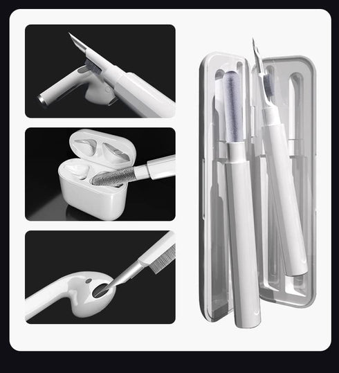 Cleaning Pen with Cute Airpods 1/2 Case and Keychain, Suublg Silicone Airpods Protective Cover with Cleaning Kit for Wireless Charging Case and Ea...