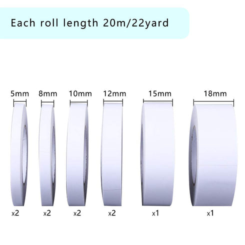 10 Rolls Double Sided Adhesive Tape Heavy Duty Two Sided Tape Double Sticky Adhesive Tape Tear and Tape Adhesive for Arts Crafts Scrapbooking Phot...