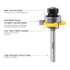 1/4 Inch Shank Tongue and Groove Set of 2 Pieces Router Bit 3 Teeth Adjustable T Shape Wood Milling Cutter?Tongue and Groove groove joints Router ...