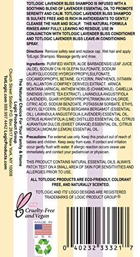 TotLogic Sulfate Free Baby Shampoo- Lavender Bliss Hair Care, 8 oz, No Phthalates, No Formaldehyde, Infused With Natural Antioxidants and Botanica...