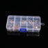 10 Girds Rectangle Clear Plastic Storage Box, Jewelry and Crafts Organizer Container with Adjustable Dividers?2 Pack?...