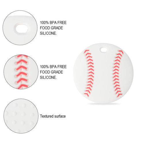 Baby Sport Teething Toys,BPA Free Food Grade Silicone Teether,Highly Effective Pain Relief for Boy and Girl,Freezer Safe Teething Egg (Baseball)...