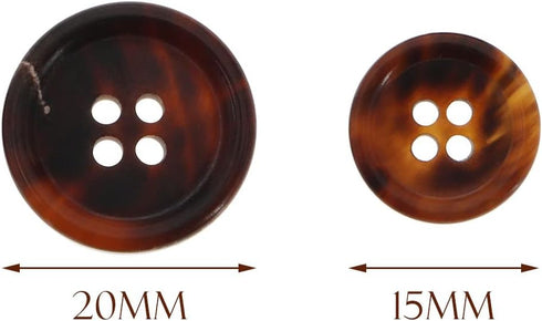 Create idea 20pcs 4 Holes Circular Button Natural Buffalo Horn Fastener for Blazers Costumes Crafts Washable Clothes Decoration 2 Sizes 15mm 20mm ...