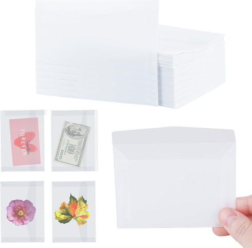100 Pcs Glassine Envelopes, 3.9 × 2.7 Inch Small Envelopes, Mini Translucent Envelopes, Glassine Bags, Clear Envelopes for Seeds, Stamps, Coin, Lo...