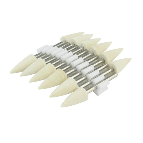 Luo ke 10mm Wool Felt Polishing Bits - 1/8'' Shank Conical Shape Wool Felt Buffing Polishing Points for Dremel Rotary Tool (Pack of 12)...