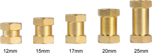 INJORA RC Hex Hub 12mm Brass Wheels Hex Hub Extension Hex Drive Adapter for 1/10 RC Crawler Axial SCX10 90046 D90 (15mm)...