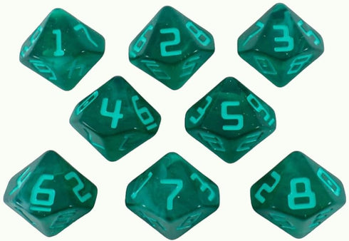 Starfarer Sci-Fi D10 Dice - 'Quasar' - Dark Green with White Swirls...