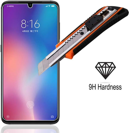 Ibywind Screen Protector For Xiaomi Mi 9/9 Pro,with 2Pcs Tempered Glass,1Pc Camera Lens Protector,1Pc Backing Carbon Fiber Film [Fingerprint Reade...