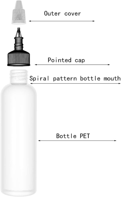 3 Pcs 6oz Dispensing Bottles, Plastic Squeeze Bottles with Twist Top Cap...