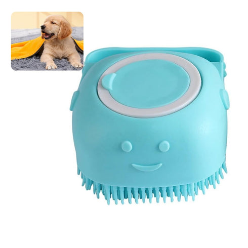 Pet Bath Brush and Towel for Dogs and Cats - Soft and Durable Bristles for Gentle Grooming (blue)...