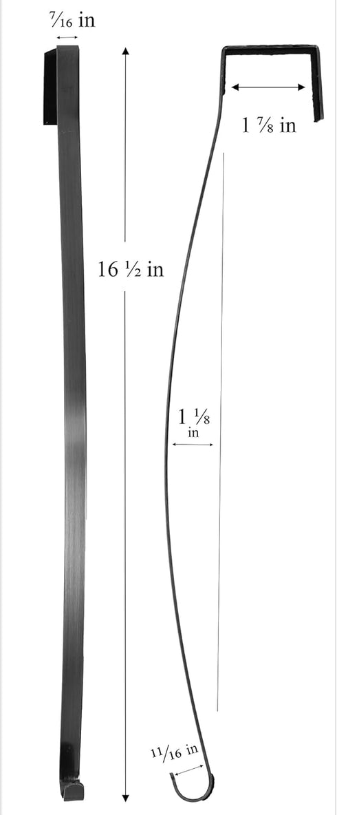 Haute Decor HighProfile Curved Wreath Hanger (Brushed Nickel) - Strong Metal Over The Door Wreath Holder Hook for Doors with Raised Features and T...