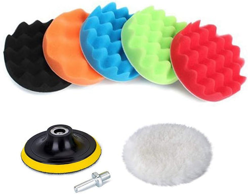 Yesallwas Car Foam Drill Polishing Pad Kit 8Pcs,4 Inch Buffing Pads Kits drill buffer attachment,thin sanding sponge for Drill Buffing,Car Sanding...