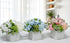 LADADA Fake Flowers in Ceramic Vase,Faux Hydrangea Flower Arrangements for Home Decor Artificial Flowers with Vase...