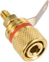uxcell 2 Pack 4mm Banana Jack Binding Post Gold Plated Female Socket Plug Terminal Connector for Loudspeaker Amplifier (Red and Black Rubber Ring)...