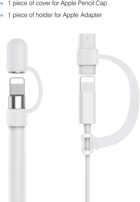 MoKo Pencil Cap Holder Fit Apple Pencil 1st Generation, USB Cable Tether and Pencil Cap, Fit New iPad 10th Generation 2022, iPad 9th/8th/7th/6th G...