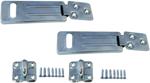 QCAA Security Concealed Hasp & Staple, Steel, 4-1/2", Zinc Plated, 2 Pack, Made in Taiwan...