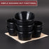 50 Pack 4oz Portion Cups plastic containers disposable small tiny dipping shot Black food serving sauce 4 ounce oz mini bowls individual dessert j...