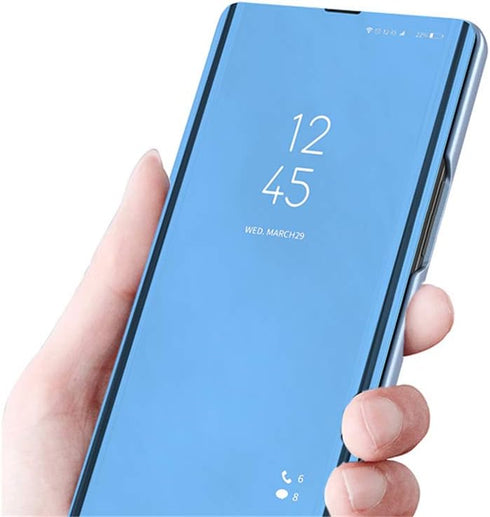 Case for Galaxy Note 20 Ultra - Slim Mirror Design - Clear View Flip Bookstyle - Ultra Slim Protecter Shell with Kickstand - Silver Mirror...