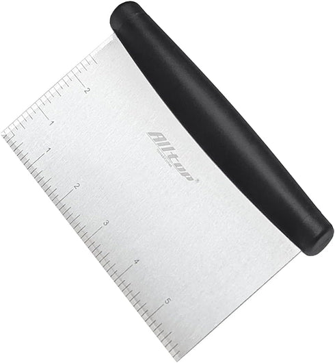 ALLTOP Bench Scraper & Chopper for Kitchen - Ideal Baking Essential Utensil,Stainless Steel Pastry/Dough/Food Cutter Tool for Cake Pizza Bread,Gri...