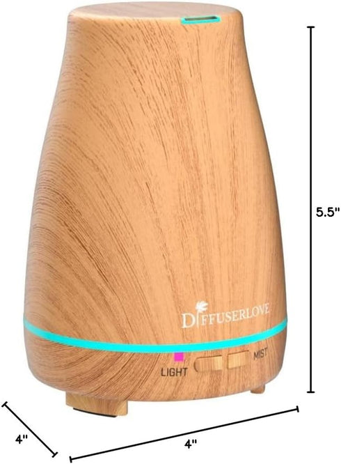 Diffuserlove Essential Oil Diffuser 200ML Aroma Diffuser Mist Humidifiers with 7 Color LED Lights, Auto Shut-Off Function for Bedroom Office Room ...