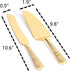 Dicunoy 2 PCS Gold Cake Knife and Server Set, Wedding Cake Cutting Utensils, Vintage Engraved Cake Cutter and Serving Spatula for Birthday, Party,...
