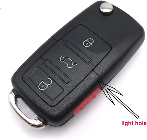 4 Buttons Folding Flip Replacement Key Fob Cover Case fit for VW Volkswagen Jetta Passat Golf Beetle Rabbit GTI CC EOS Keyless Entry Key Fob...