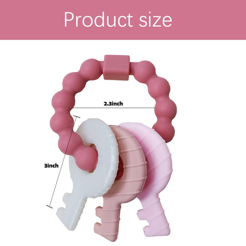 Baby Teething Keys Toys 3 to 12 Months,Infants Toddler Sensory Chew Toys,Teether Toys for Baby Girl-Soft & Raised Texture to Soothe Gums,BPA Free ...