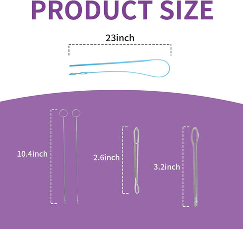 6 Pieces Sewing Loop Kit Include Sewing Loop Turner, Elastic Threaders Tweezers Long Loop Turner Tool with Latch for Fabric Belts Strips DIY Knitt...
