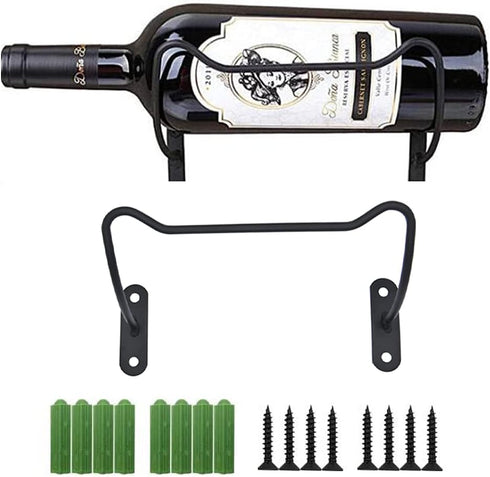 2 Packs Wine Display Rack, Wine Rack Shelf, Wall-Mounted Creative Bar Counter Wine Cabinet Rack, Wrought Iron Hanging Rack on Restaurant Wall...