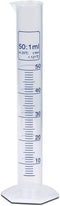 50ml Graduated Measuring Cylinder, PP Material, Autoclavable, Blue Printed Graduations, Karter Scientific 237K3 (Single)...