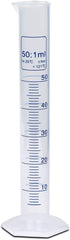 50ml Graduated Measuring Cylinder, PP Material, Autoclavable, Blue Printed Graduations, Karter Scientific 237K3 (Single)...