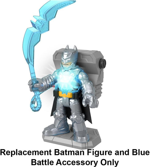 Replacement Part for Imaginext Playset Inspired by DC Superfriends - HGX97 ~ Replacement Poseable Batman Figure and Blue Battle Accessory...
