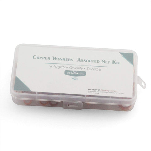 200pcs M5-M14 Professional Solid Copper Washers Assorted Kit Flat Ring Plumbing Seal Gasket for Screws Bolts Hardware Fitting Accessories...