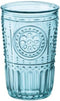 Bormioli Rocco Romantic Set Of 4 Tumbler Glasses, 11.5 Oz. Colored Crystal Glass, Light Blue, Made In Italy....