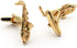 Saxophone Sax Music Pair Gold Cufflinks...