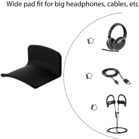 Neetto Headphone Hanger Holder Wall Mount, Headset Hook Under Desk, Stand for Sennheiser, Sony, Bose, Beats, AKG, Audio-Technica, Gaming Headphone...