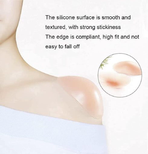 Silicone Shoulder Pads for Womens Clothing, Anti-Slip Shoulder Push-Up Pads Invisible Breathable Enhancer Reusable (2 Pairs (Transparent & Skin)...