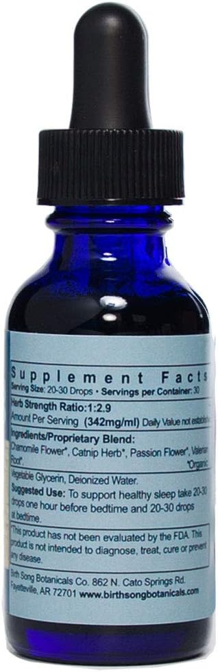 Good Night Tincture, Natural Herbal Sleep Aid Supplement with Valerian Root and Chamomile, 1oz Bottle...