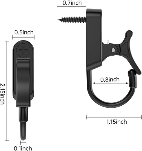 Hanger Hooks,String Light Hooks,Screw-in Hooks for Hanging String Lights and Wire,Wind Chimes,Plastic and Steel,Black,20 Pack...