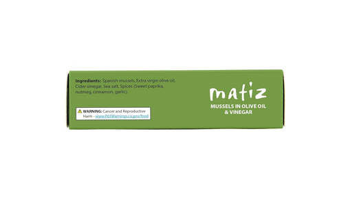Matiz España Mussels in Extra Virgin Olive Oil & Apple Cider Vinegar | 3.92 oz. - 1 Pack | Handcrafted in Galicia, Spain | Sustainably Cultivated ...