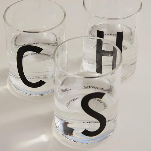Design Letters Drinking Glasses 11 Oz | Monogrammed Gifts for Men | Tumbler Glass in Scandinavian Design | Engraved Whiskey Glasses | Initial Rock...