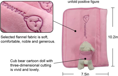 Tianmei 2Pcs Bear Doll Styling Faux Suede Car Seat Belt Strap Cover Shoulder Strap Pad (Pink Color)...