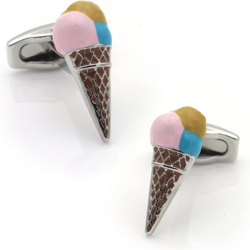 Ice Cream Cone with Three Ball Cufflinks...