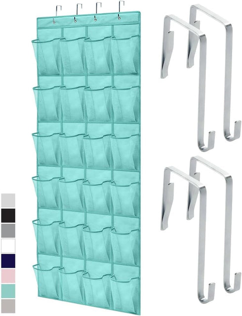 Gorilla Grip Slip Resistant Breathable Space Saving Mesh Large 24 Pocket Shoe Organizer, Up to 40 Pounds, Over the Door, Sturdy Closet Storage Rac...